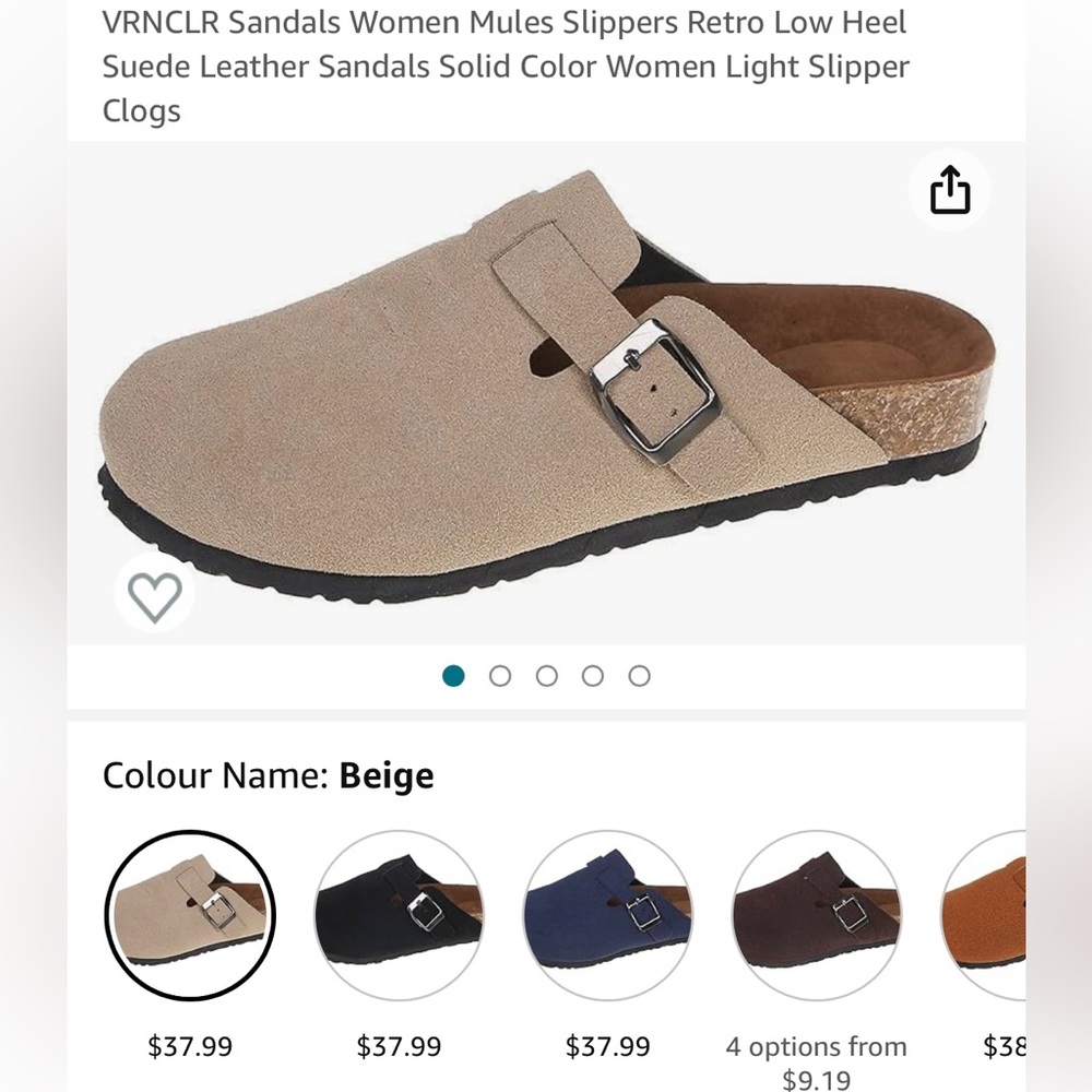 BNWT Women’s Faux Suede Mules/Clogs - size 8